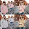 Premium Womens Fleece Fur Hoodie Winter Woolen Thermal Ladies Zip Sweater Blouse
