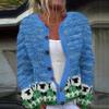 2026 foreign trade new 3D digital printing cardigan knitted jacket women's clothing early spring and autumn factory wholesale