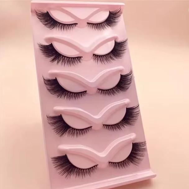 Faux Cils Européens & Américains Style Yeux de Renard Inclinés - Pack de 7 Paires, Coin Externe Allongé, Bande Complète
