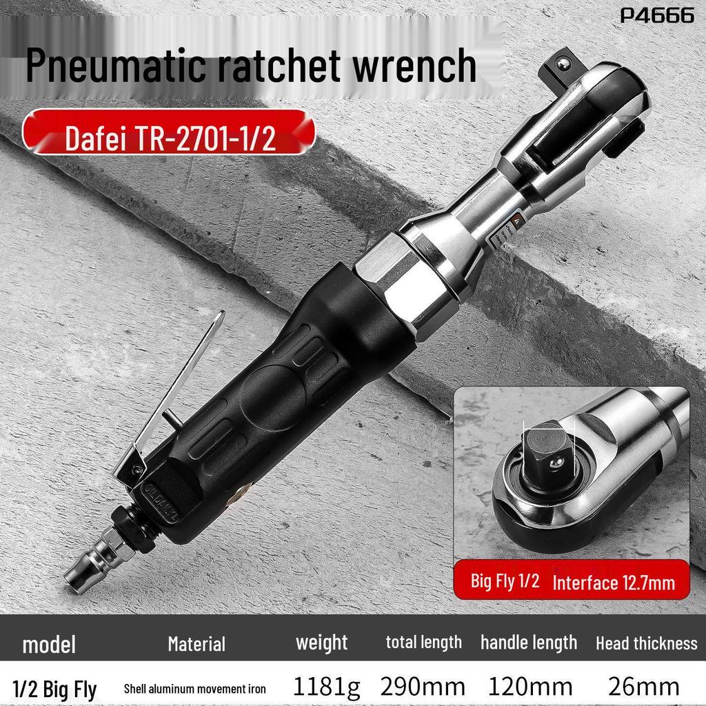 Industrial Grade High Torque Two-Way Pneumatic Ratchet Wrench - Compact Air Impact Tool for Auto Repair
