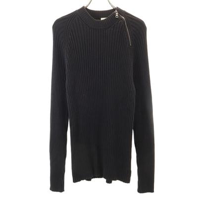 Anii '90 Pulover vechi cu mâneci lungi tricotat în rib L negru Femei Folosit