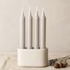Dinner Candles Natural Wax Silver Grey 4 Pack