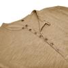 Nuove T-shirt Henley da Uomo di Alta Gamma in Cotone Autunnali Moda Colore Unico Manica Lunga Casual con Bottoni