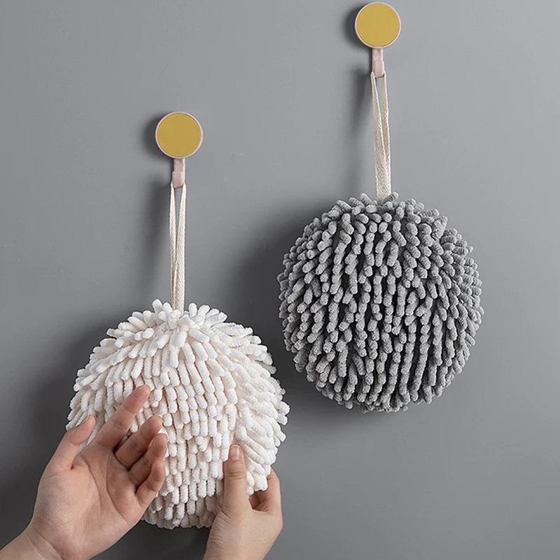 Chenille Quick-Dry Hand Towel Ball – Absorbent, Multifunctional, and Hanging for Kitchen Cleaning