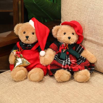 Cute Couple Christmas Teddy Bear Doll Plush Toy Bear Hug Bear Doll Children Soothing Doll