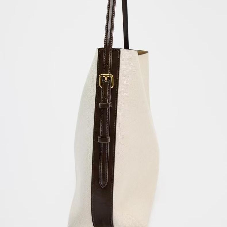 Retro Large Capacity Canvas Bucket Bag Fashionable Shoulder Crossbody Tote Simple Multifunctional Handbag