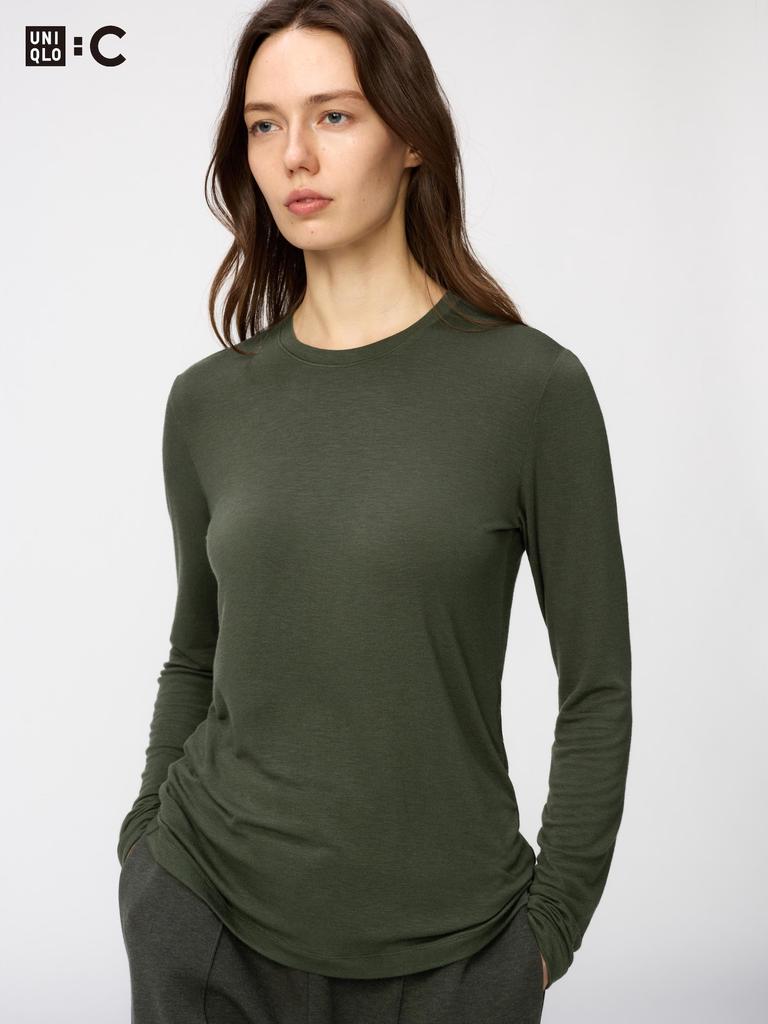 Uniqlo HeaTTech Cashmere Blend Crewneck T  Long Sleeve  exTra Warm