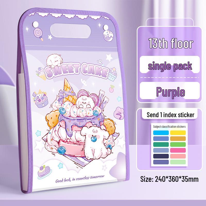 

Многослойная папка-гармошка Kaba Bear формата А4 для хранения контрольных работ для студентов фиолетовый