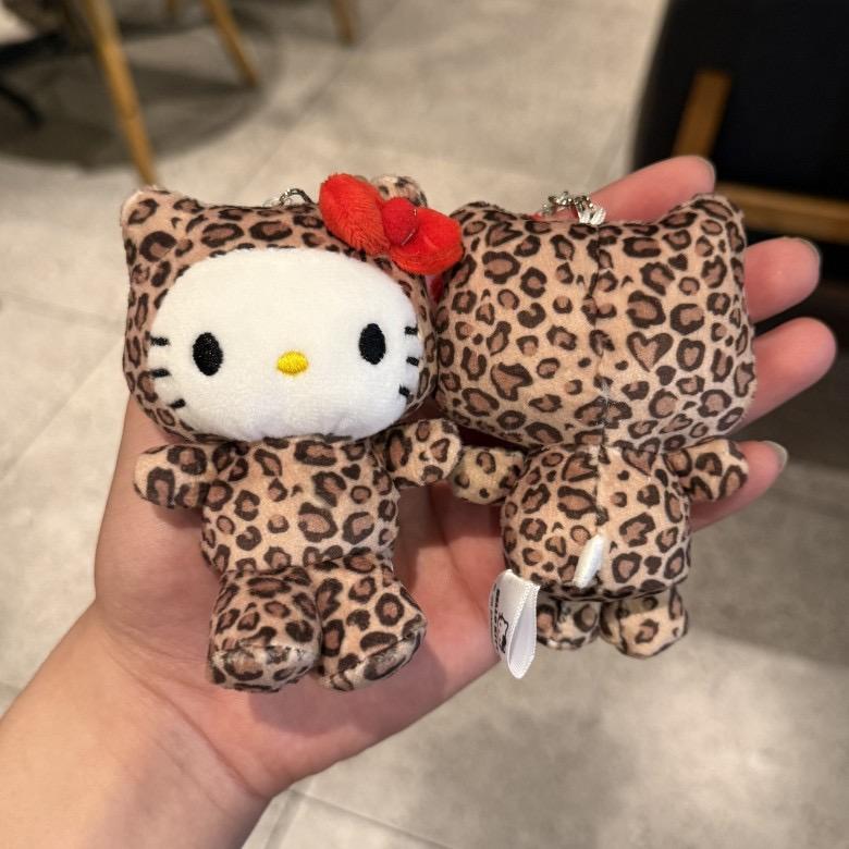 Pink Leopard Print Bikini Dark Skin kitten Plush Dolls Keychains Cartoon JK Uniform Kitty Plush Accessories Bag Pendant