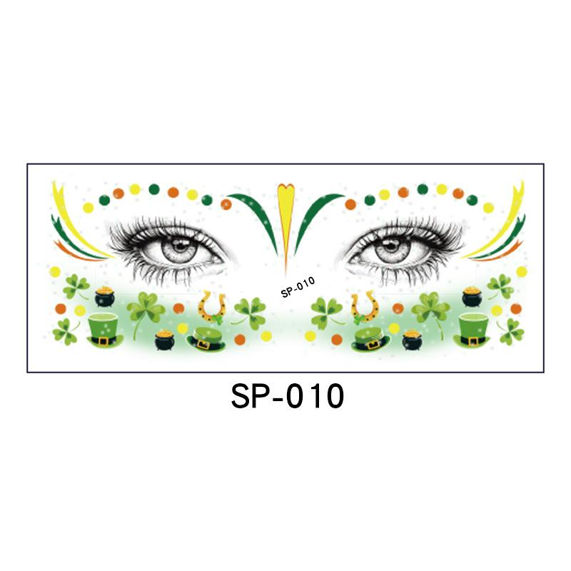New St. Patrick's Day glitter makeup face stickers, Irish holiday party carnival tattoo stickers