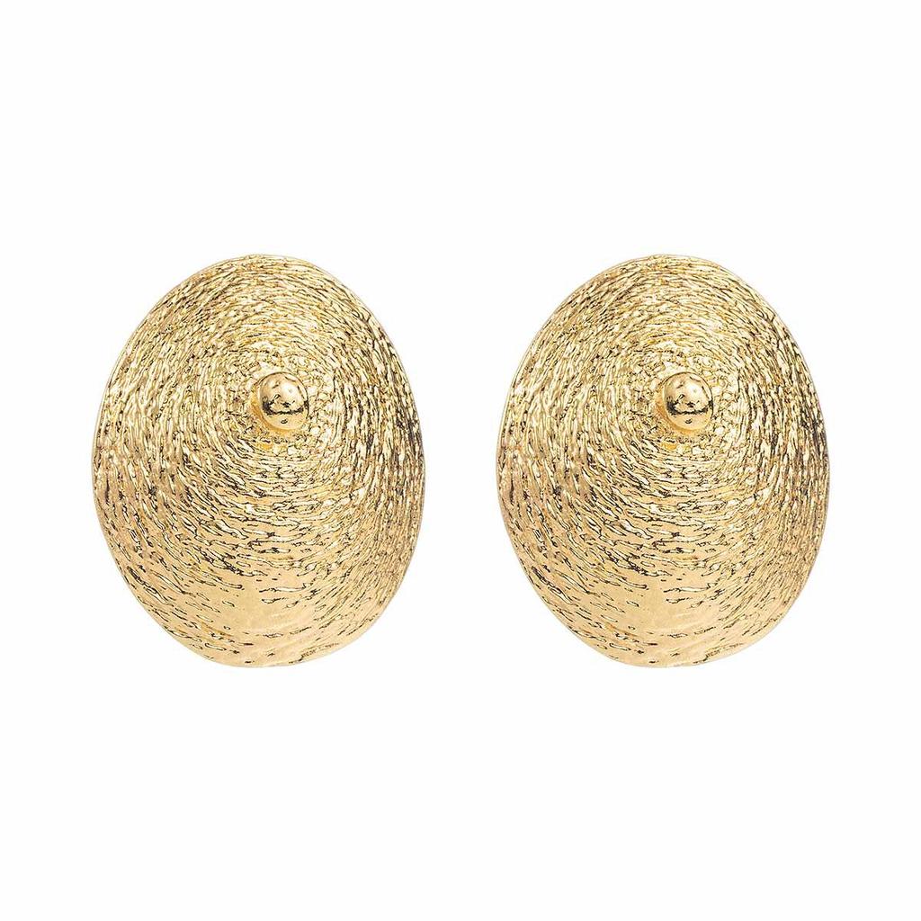 E11181 Retro Metal Eco-friendly Pleated Texture Earrings, Light Luxury Leaf Geometric Earrings, Earrings for Women