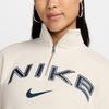 Nike Sportswear Phoenix Fleece Logo FW24 Outdoor Casual Sports Pullover Long Sleeve Jacket Women Jackets Off-White FV7680-104
