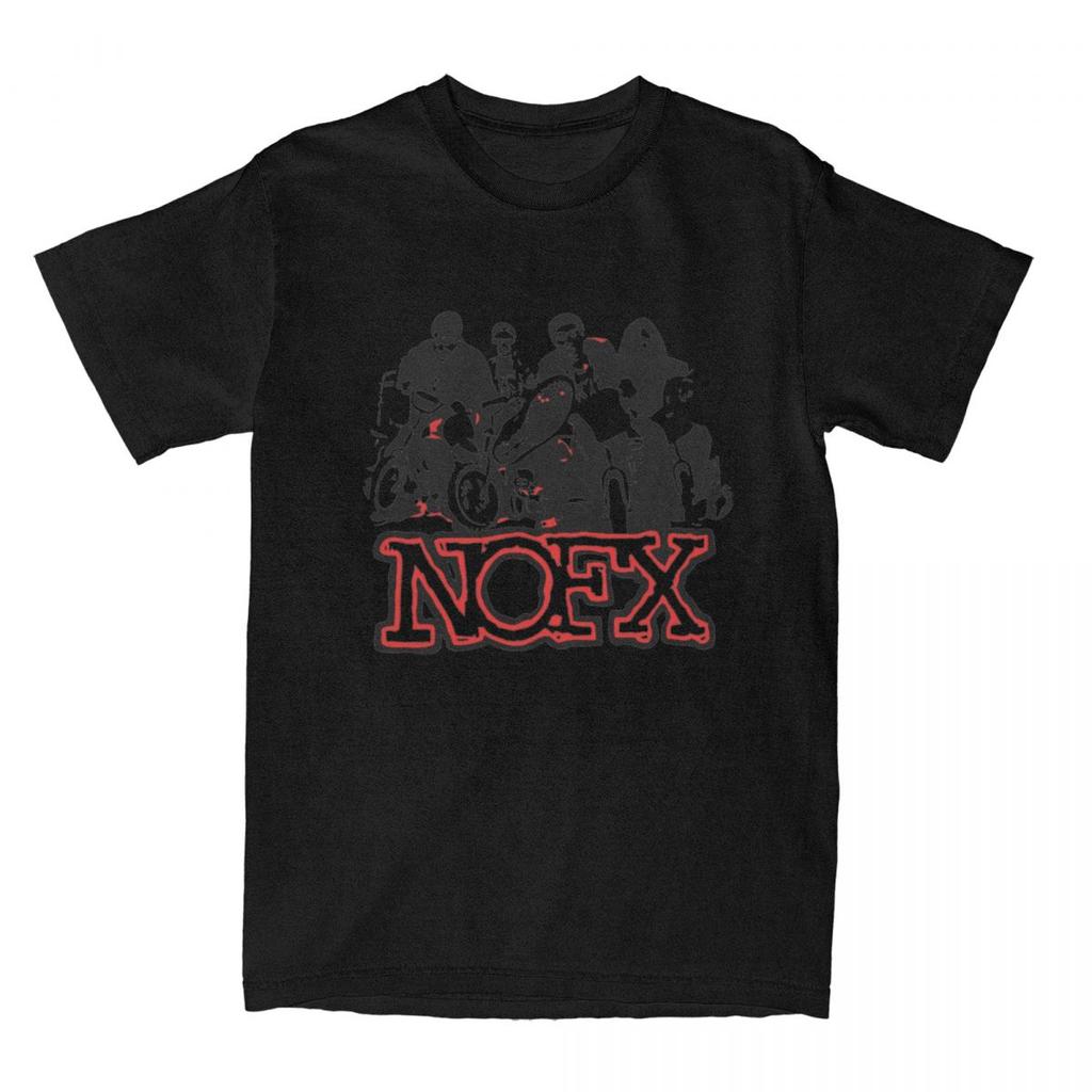 Nofx Muziek Poster T-shirt Heren Amerikaanse Punk Rock Band Vintage 100% Katoen T-shirts Zomer Ronde Hals T-shirt Grote Maten Tops