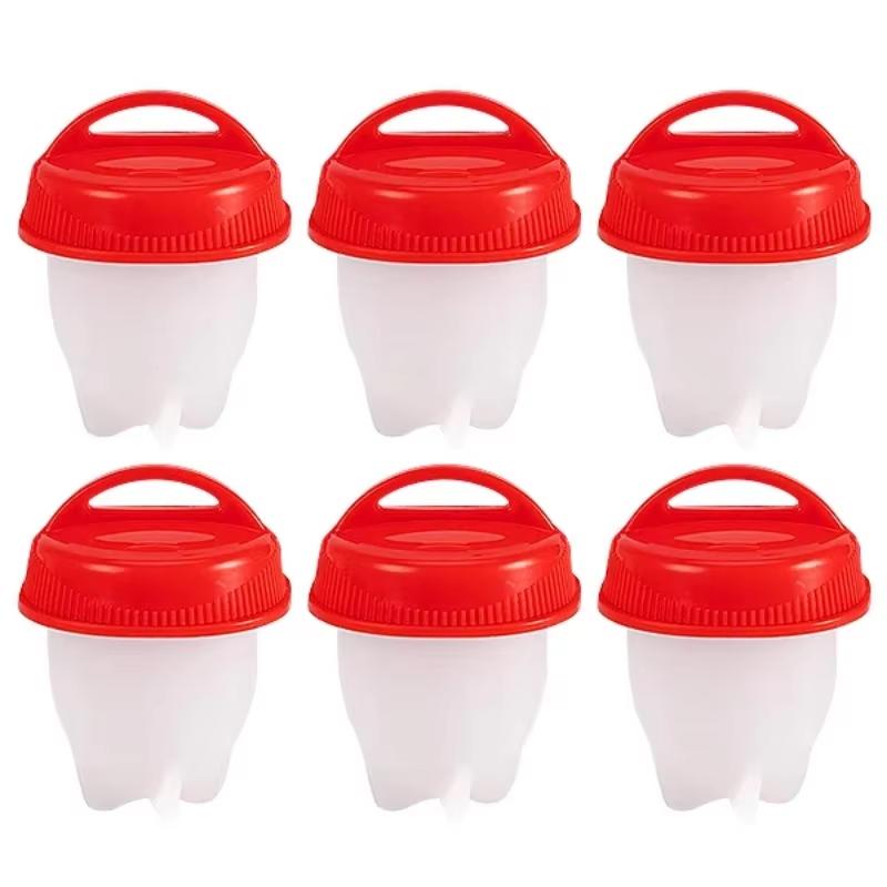 3/6pcs BPA Free Silicone Egg Boiler Steamer Non-stick Silicone Egg Cook Cups Fast Egg Poacher for Breakfast Kitchen Cooking Tool