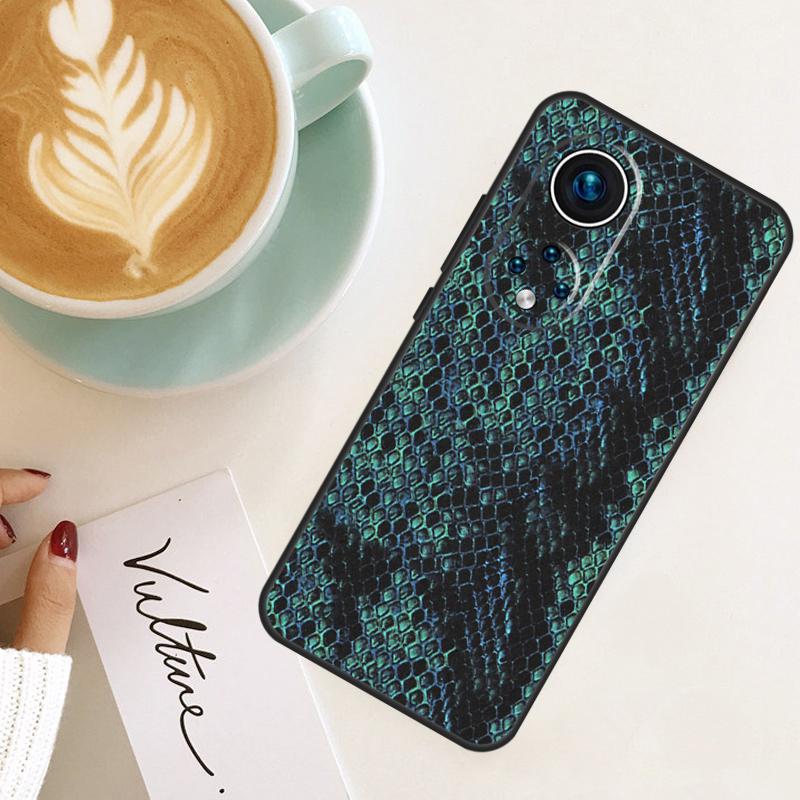 Snake Skin For Huawei P40 P20 P30 P60 Pro Nova 5T 9 P Smart Honor Magic5 Lite 50 70 90 X8 X8a X9a Case