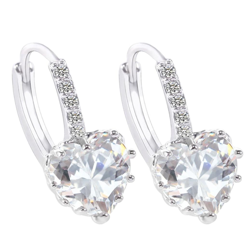 Ladies' Love Zircon Earrings