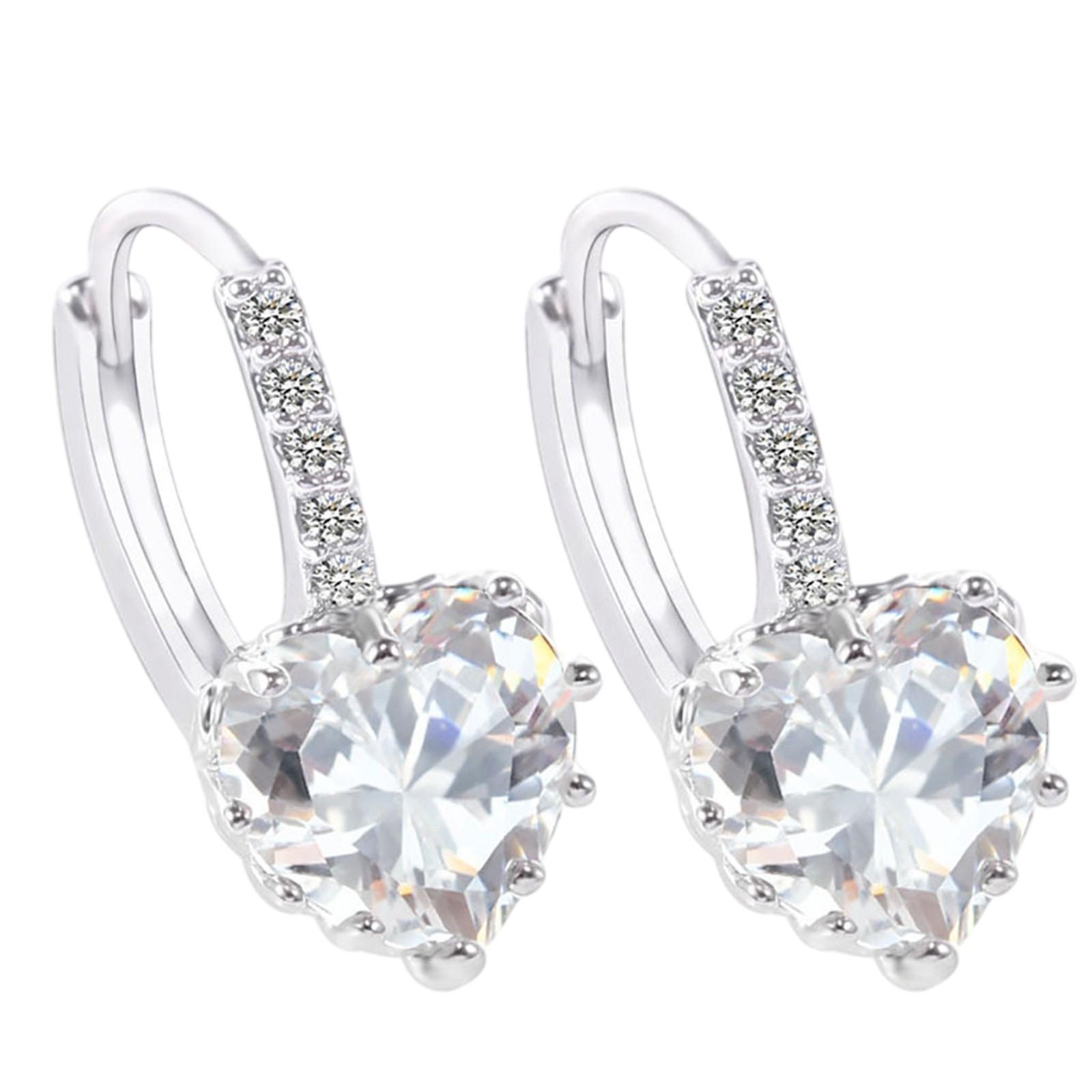 

Ladies Love Zircon Earrings One Size срібний