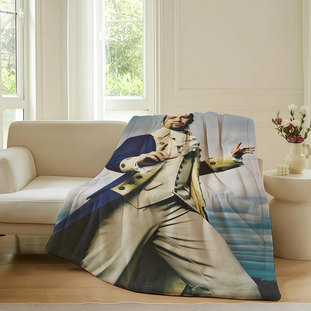 Fashion print L-Lin Manuel Miranda Blanket For Sofa Office Bed Plane Travel Sleep Read Relax Camping Soft And Warm