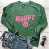 Náladová smajlíková mikina Happy Face Pulovry Preppy oblečení Vlnitý úsměv Sweats Ženy Ležérní Bavlna Vintage Top