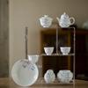 2pc/lot Japanese Hand Drawn Lily High Footed Teacup Ancient Flower Mouth Tea Bowl Cup For Tea Personal Cup Chazhan Tea Mug 75ml