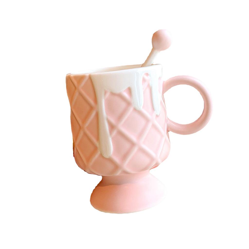 Hochwertige Keramiktasse für Frauen Haushalt Eisbecher Becher Büro Wasserbecher Frühstück Milchbecher