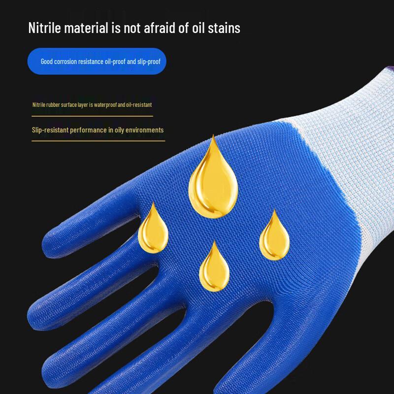 Thickened Nitrile Coated Work Gloves