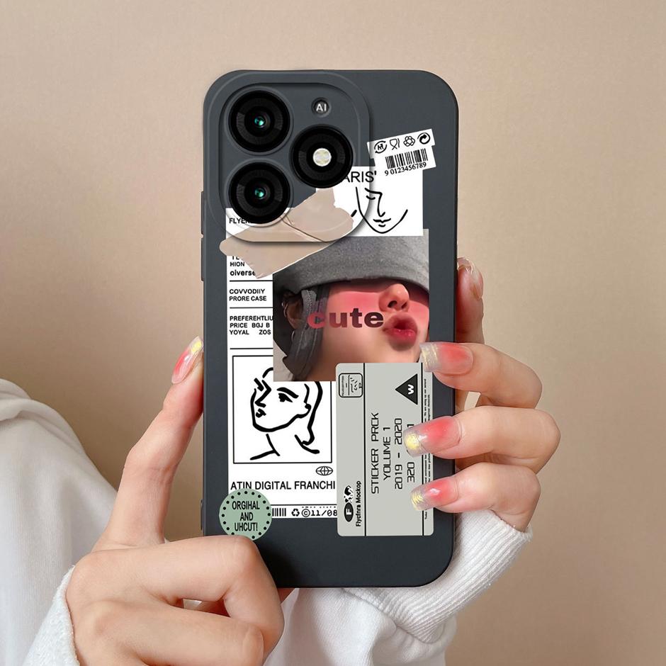 For Tecno Itel A70 Phone Case Cool Girl Cartoons Pattern Liquid Silicone Shell For ItelA70 A 70 High-quality New Design Fundas