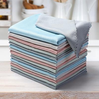 Dishcloths, Kitchenware, Dishcloths, Household Water-absorbing, Non-shedding, Non-staining, Oil-removing Towels, Lazy Fish Scale Dishcloths