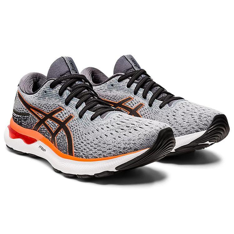 Asics Men's Gel-Nimbus 24 Sheet Rock Shocking Orange Running Shoes 1011B359-020
