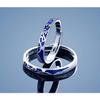 Matching Popular One Size Fits and Matching Set of Hawaiian Wedding Popular Couple Blue Starry Sky Eternal Engagement Silver 925 Ring Finish [Rockyu]