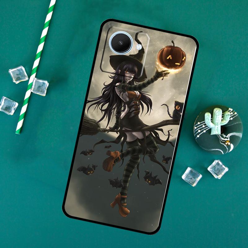 

Halloween Witch Cat For Realme 15 Pro 10 11 12 13 14 Pro Plus GT6 GT7 C61 C67 C63 C71 C55 C51 C65 C53 C75 Case Realme C21Y C25Y