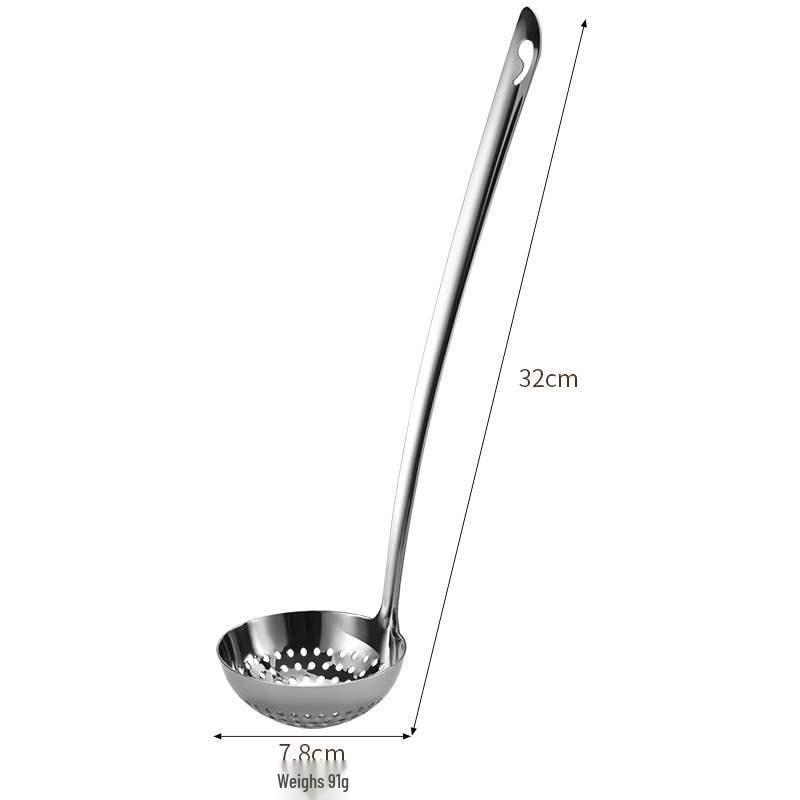 Long Handle Stainless Steel Hot Pot Skimmer Ladle for Soup and Porridge