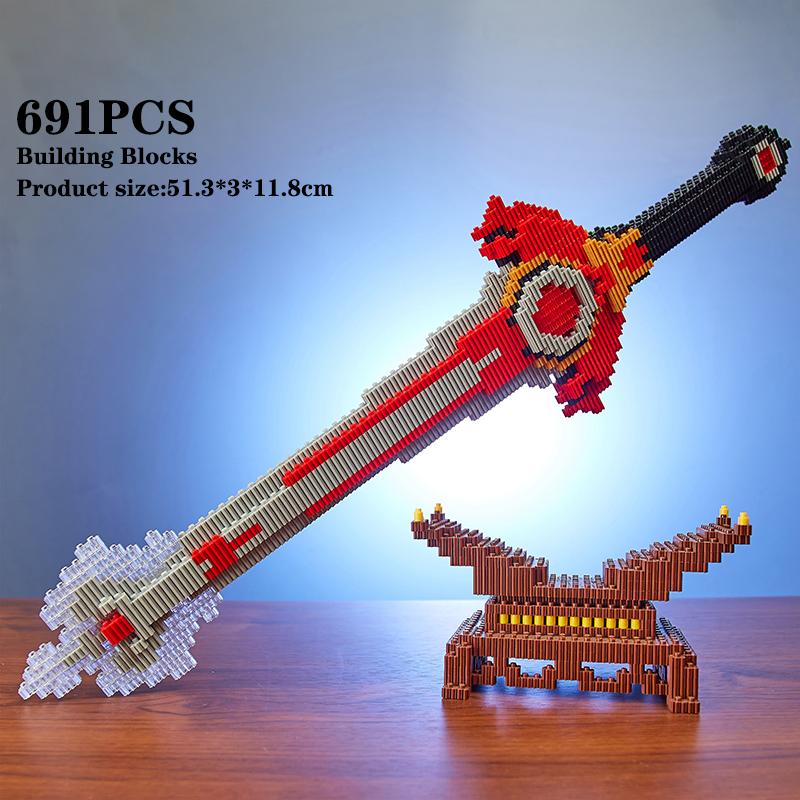 Sword Building Block Toy Model Cosplay Simulation Sword Assembled Toys Ninja Knife Weapon Bricks Toys Creative Gift For Children