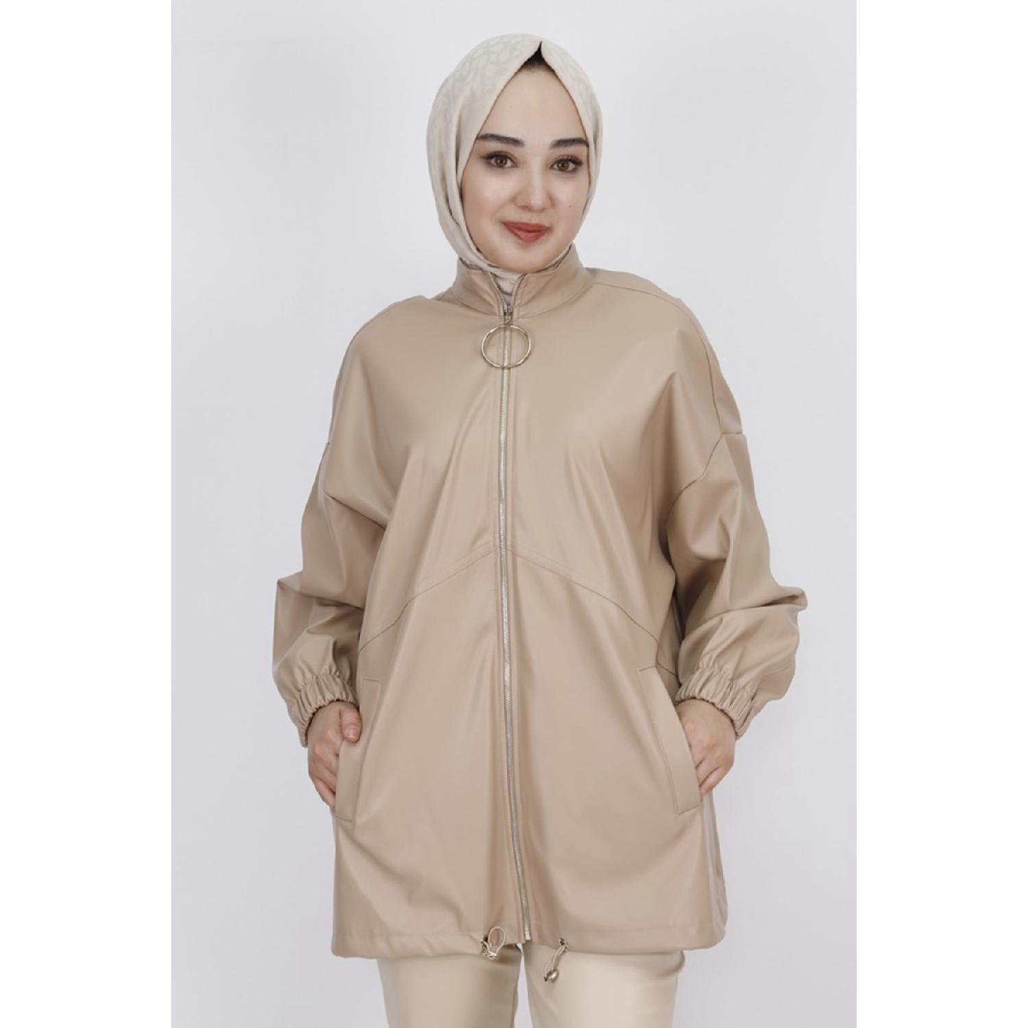 

Куртка из искусственной кожи с карманами на молнии 38