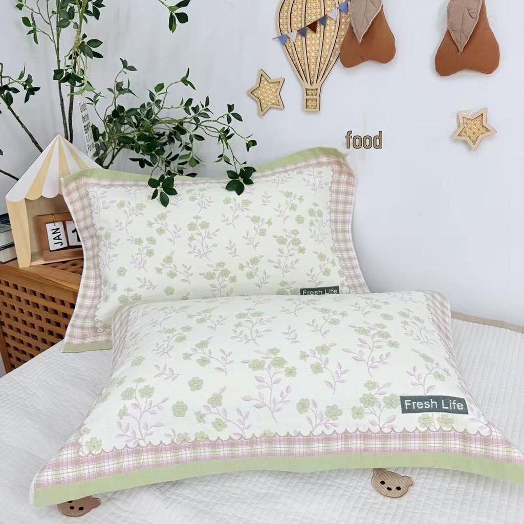 Soft Cotton Gauze Pillowcase Pair - Breathable & Sweat-Absorbent