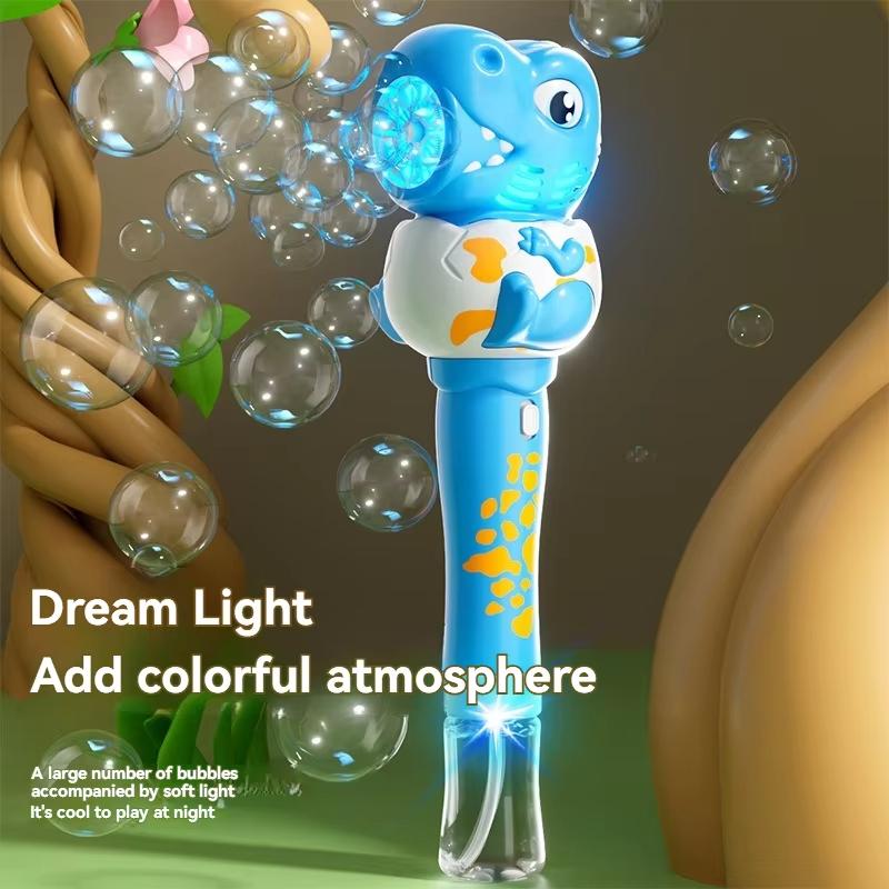 6 Hole New Dinosaur Bubble Gun Handheld Fully Automatic Bubble Machine Without Battery And Bubble Water For Kids Christmas Gift