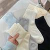 Women's Summer Thin Ballet Style Mesh Sweat Absorbing and Breathable Hollowed Out Mid Calf Socks