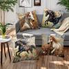 Horses and butterflies as the theme printing pillow cover Short plush Suitable living rooms bedrooms sofas throw cushion cover