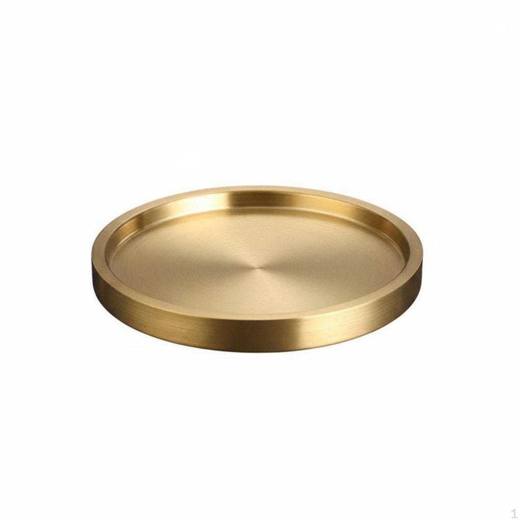 Korean BBQ Serving Tray Double Layer Stainless Steel Round Plate Thickened Design