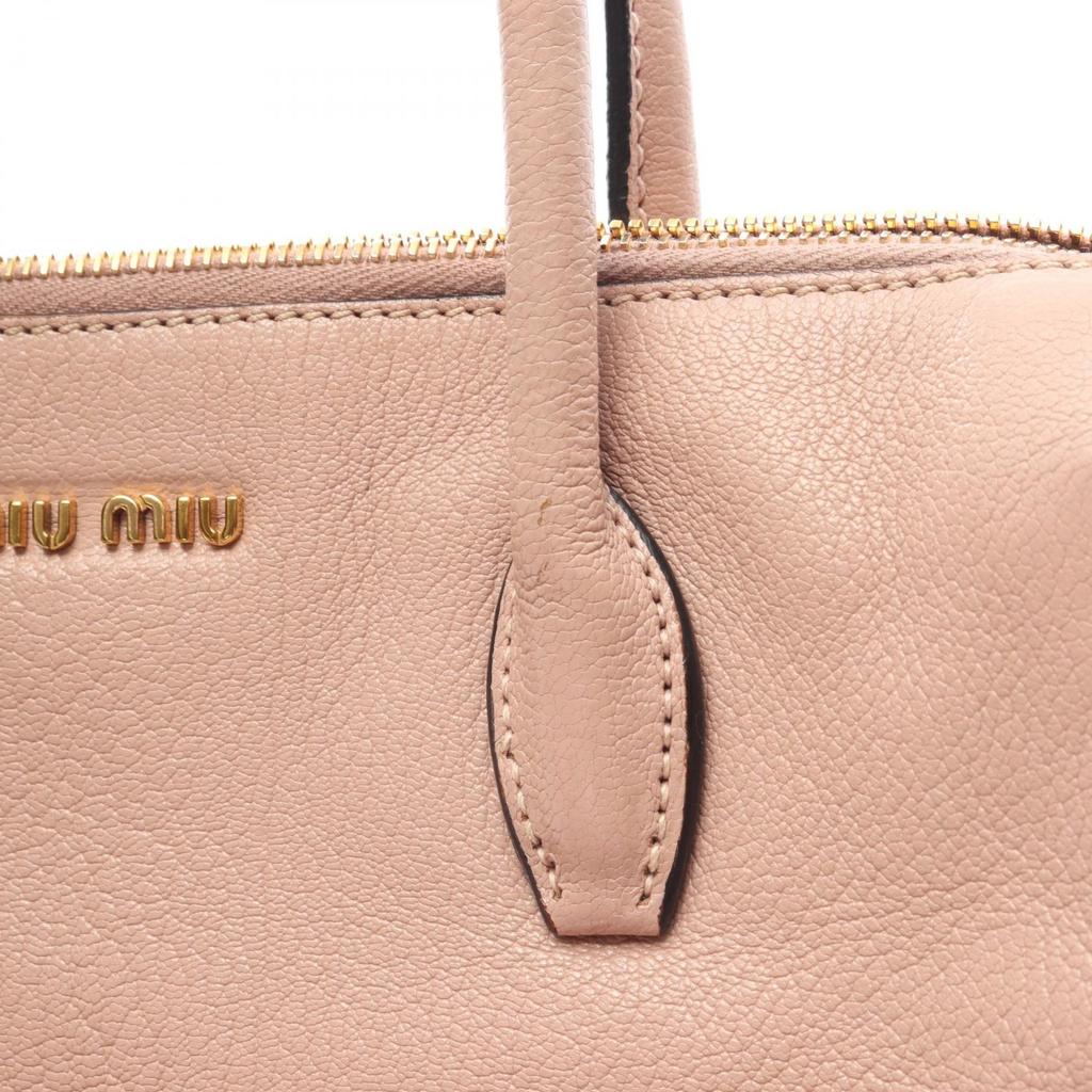 Used Miu Miu MADRAS 2WAY Handbag leather Pink Used Women