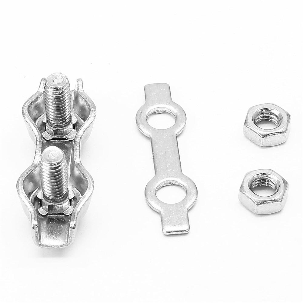 Joyangy 12pcs M5 Stainless Steel Duplex Wire Rope Clip Cable Clamp Double Bolt Wire Cable Clamps 2 Post Wire Rope Clip For 3 16 Inch Diameter Wire Cable