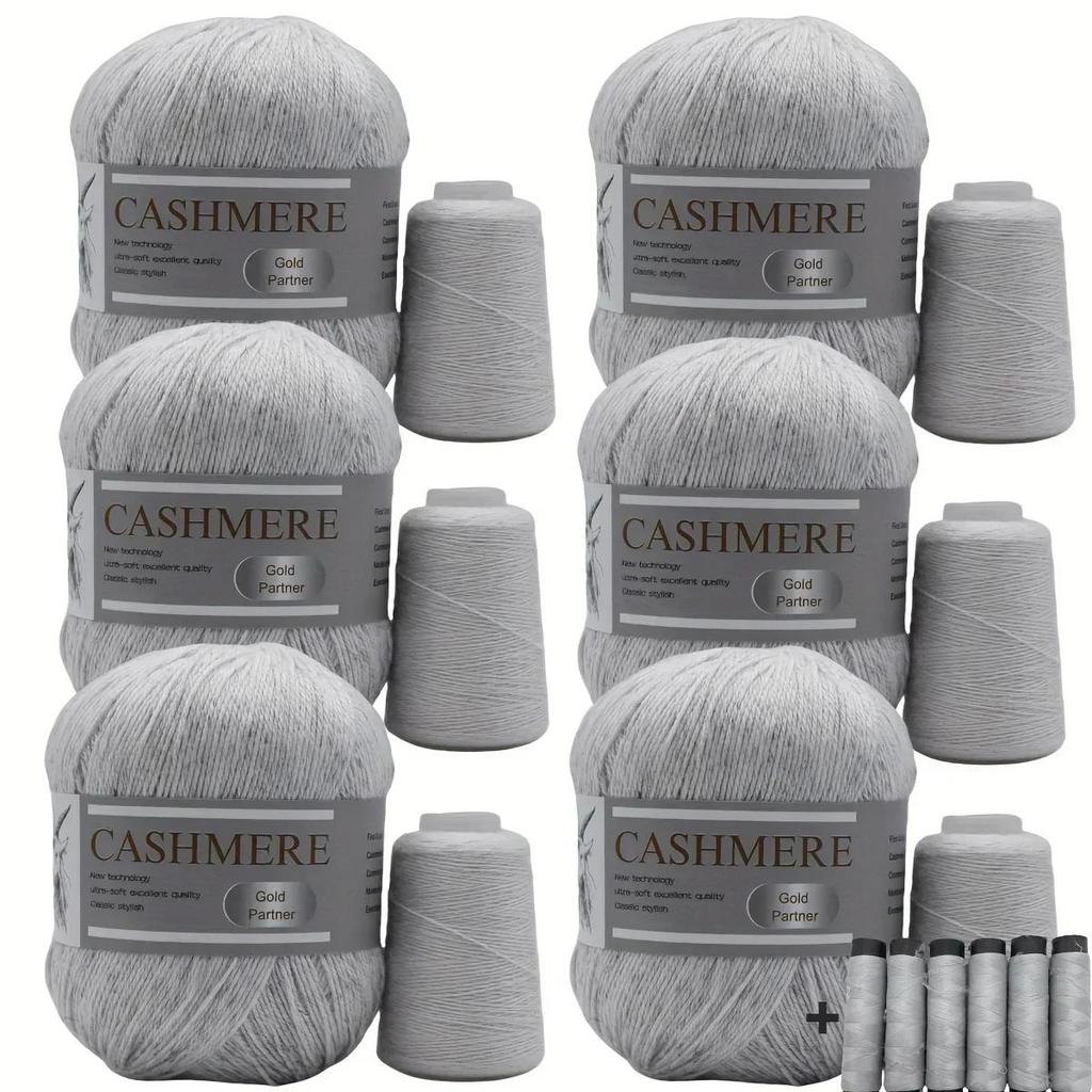 6 Pcs Cashmere Blend Yarn Worsted Weight Bundle for Coats Machine Washable Ultra Soft Knitting Crochet Yarn DIY Crafts