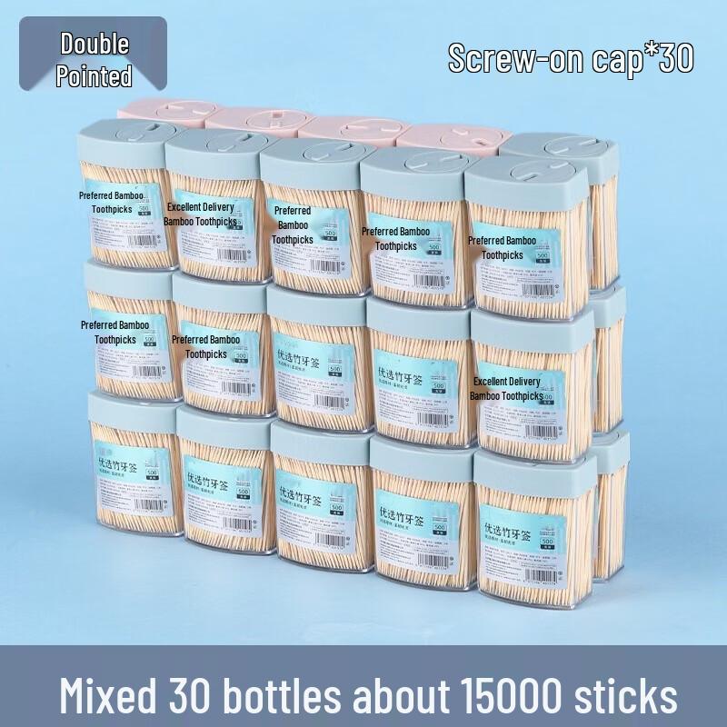 BOUSSAC Double-Pointed Bamboo Toothpicks