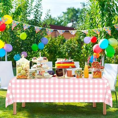 137x274cm Thick Plastic Tablecloth Waterproof Disposable PP Rectangular Restaurant Party Wedding Decoration Checkered Tablecloth