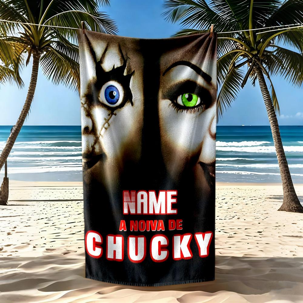 Chucky's Bride: Horror Romance Customized Name Beach Towel Soft Durable Quick-Dry