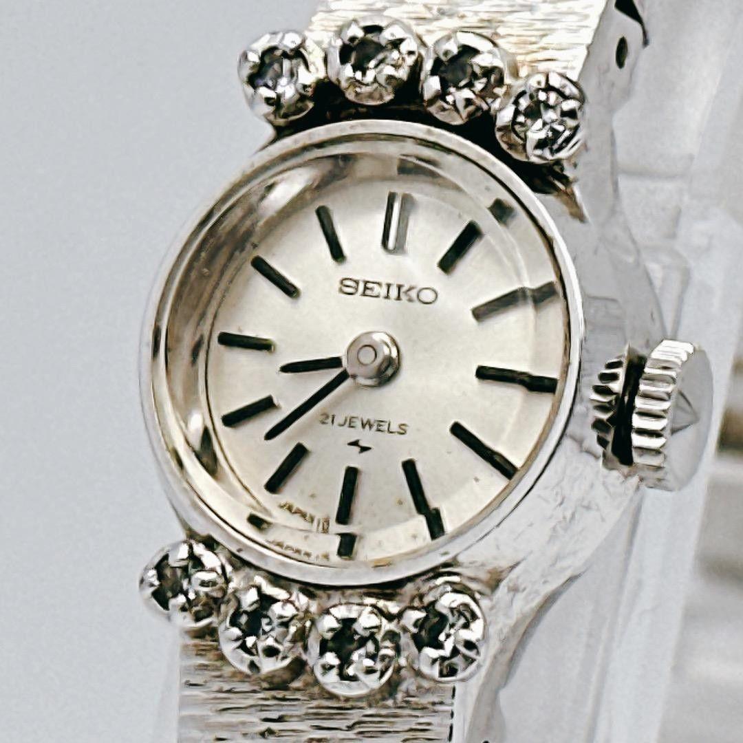 Good condition [in operation] SEIKO Seiko bracelet watch silver rhinestone