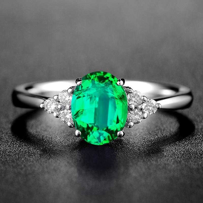 925 Sterling Silve Gorgeous Shiny Green Zircon Stone Ring for Women Engagement Wedding Luxury High Quality Fine Jewelry