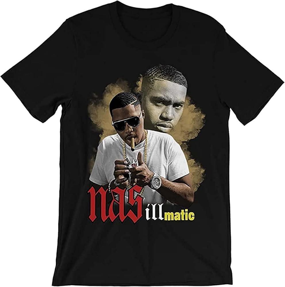NAS Illmatic Black Cotton T-Shirt FUll size S-5XL MI735 S разноцветный