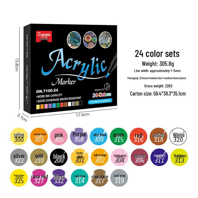 

100-кольорові акрилові маркери з м яким наконечником для DIY, графіті, журналів та малювання