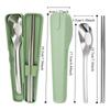 2Pcs/Set with Buckle Travel Cutlery Set with Storage Box Spoon Chopsticks Set  Outdoor